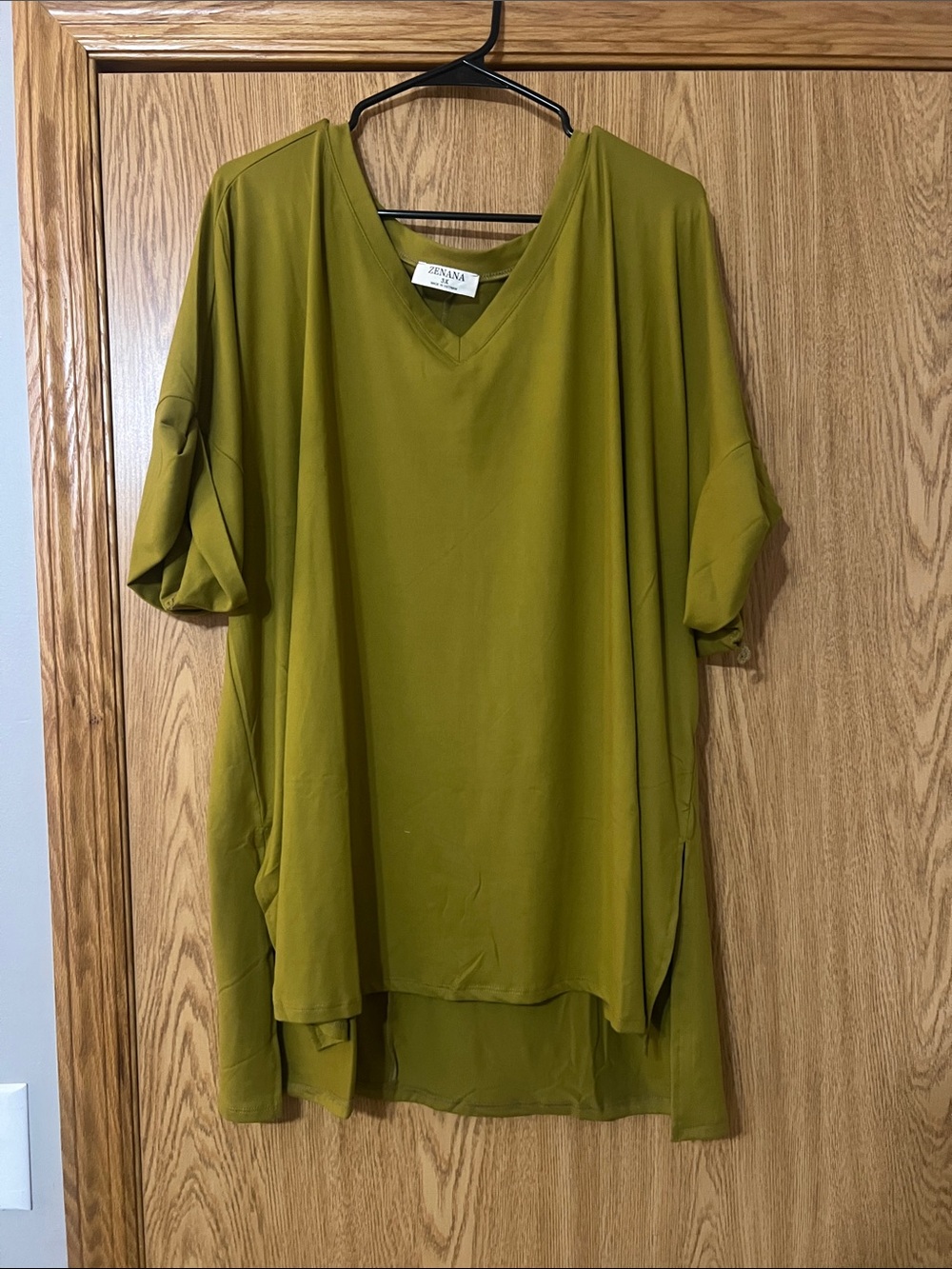 Zenana Outfitters Olive V-Neck Tunic Top